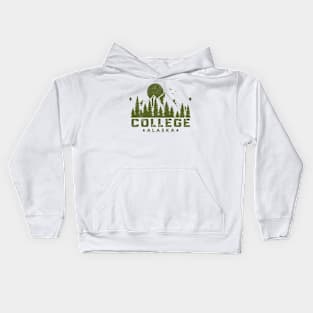 College Alaska Mountain Souvenir Kids Hoodie